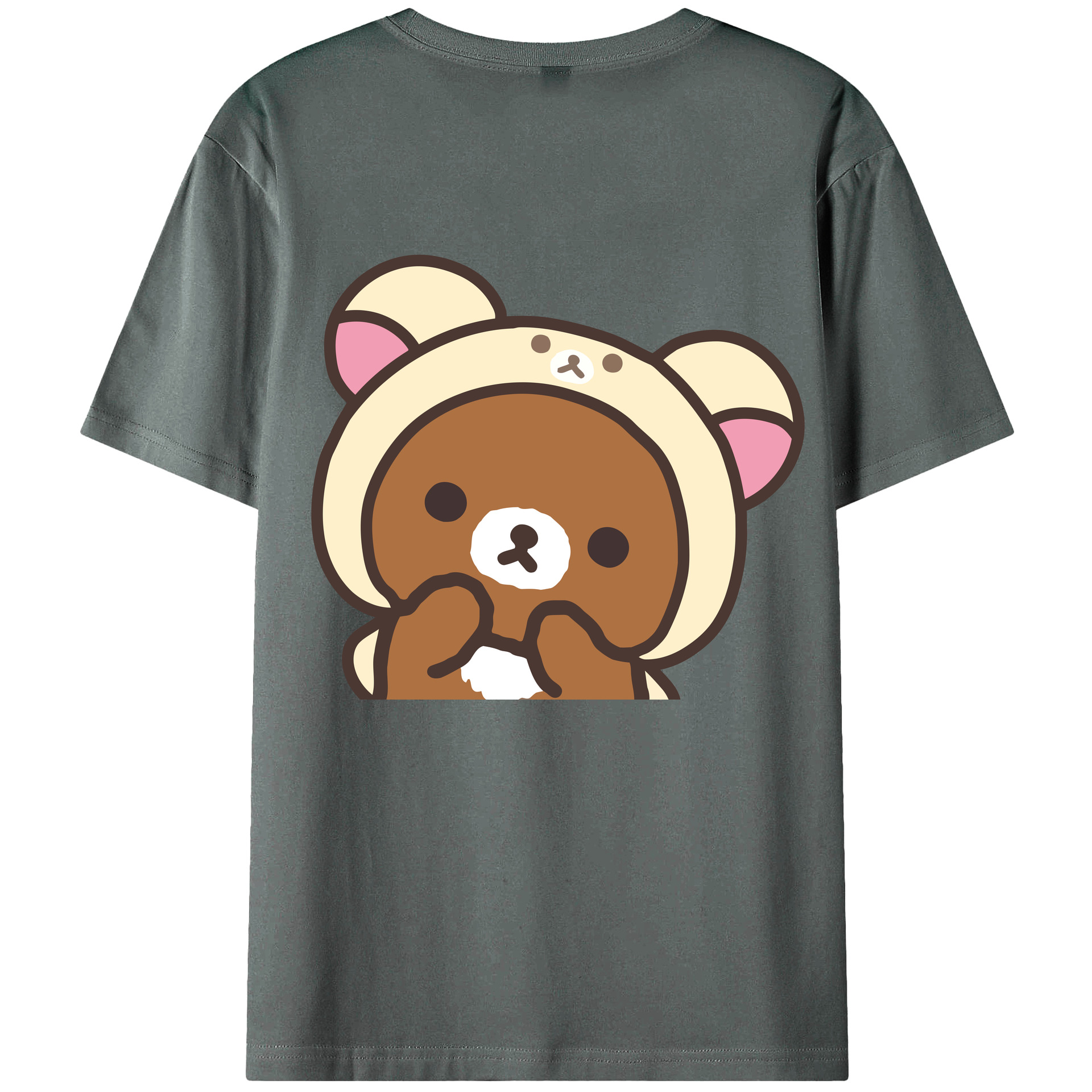 （画像用） リラックマ リラックマ キイロイトリ Rilakkuma Korilakkuma Kiiroitori 綿100％ メンズ半袖Tシャツ（バックプリント） 通気性
